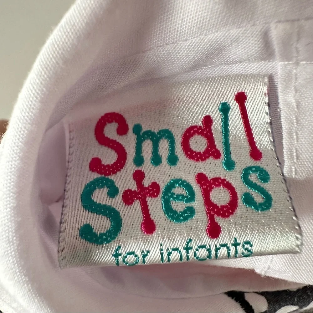 Vintage Small Steps 12 Months Girl Pink Corduroy Bow Dress Top 80s 90s